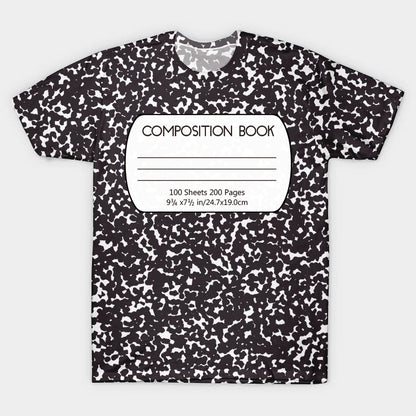 Black Composition Book Teacher Printed Super Soft T-Shirt