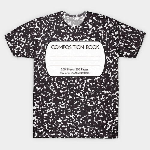 Black Composition Book Teacher Printed Super Soft T-Shirt