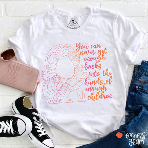 Dolly Book Quote Line Art Teacher T-Shirt