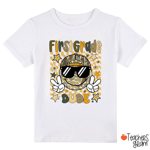 Personalized Grade Retro Camouflage Smile Face Class T-Shirt