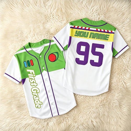 Personalized Grade And Name Space Ranger Themed Teacher Baseball Jersey