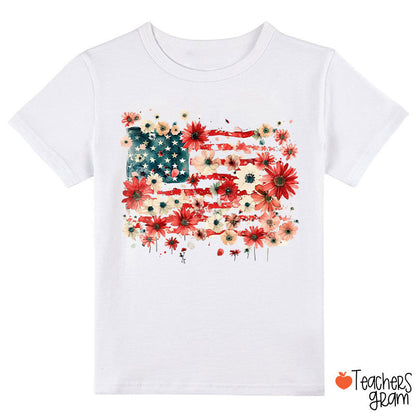 American Flag Floral Class T-Shirt