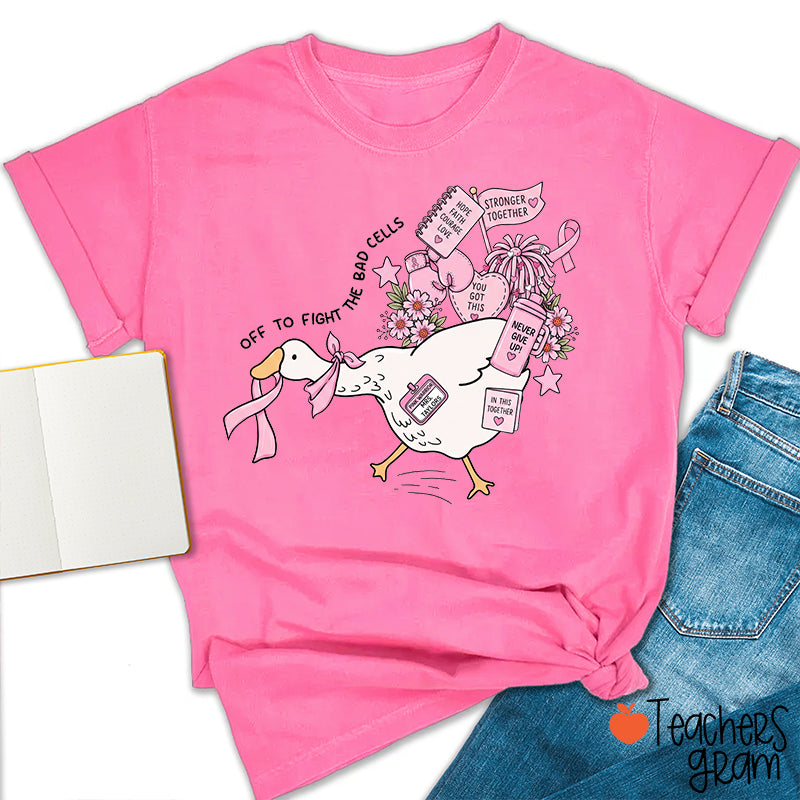 Silly Goose Pink Ribbon Inspirational Teacher T-Shirt