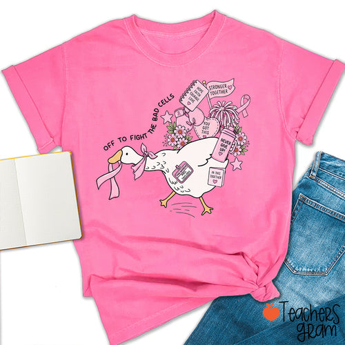 Silly Goose Pink Ribbon Inspirational Teacher T-Shirt