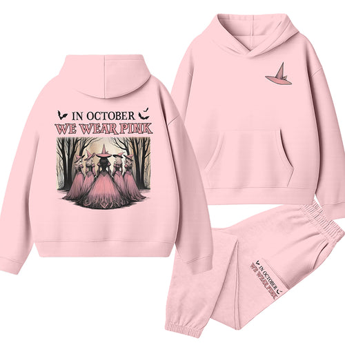 October Pink Witches Teacher Hoodie Set