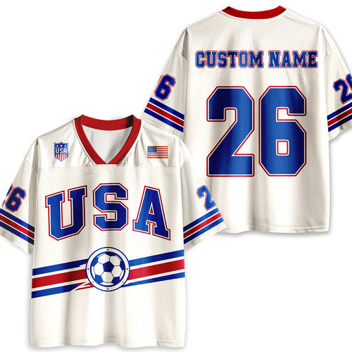 Personalized Name And Number USA Soccer  Lover Teacher Mesh Jersey