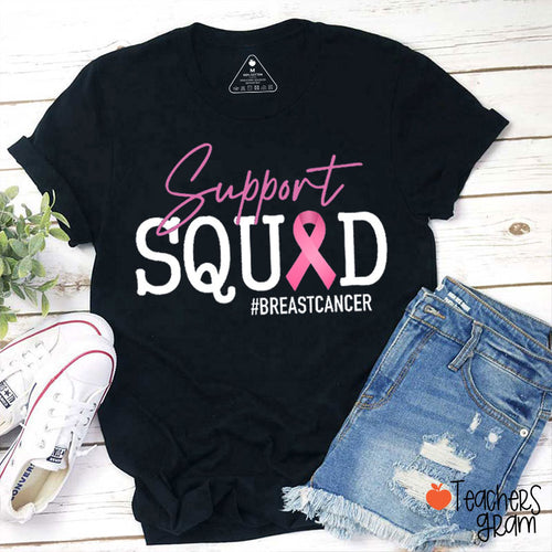 Support Squad Breast Cancer Teacher T-Shirt