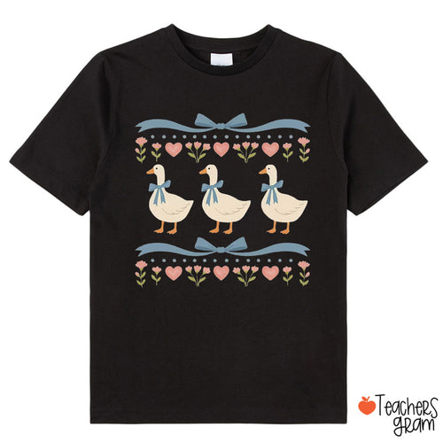 Silly Goose And Pink Flower Class T-Shirt