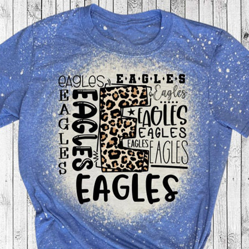 Personalized Leopard Mascot Typography Bleached Teacher Printed Super Soft T-Shirt