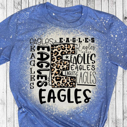 Personalized Leopard Mascot Typography Bleached Teacher Printed Super Soft T-Shirt