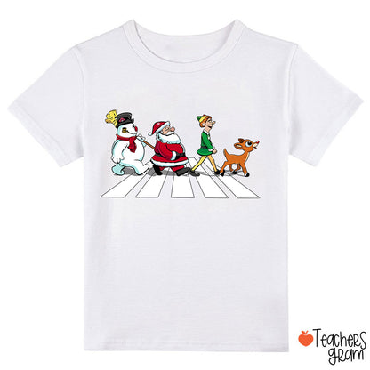 Santa Claus And His Friends Crossing The Road Class T-Shirt
