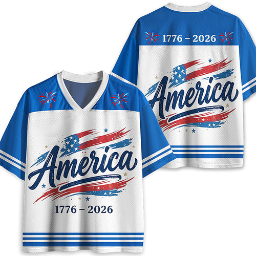 USA 250 Years From 1776 To 2026 Teacher Mesh Jersey