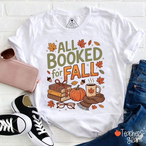 All Booked For Fall Fall Vibe Teacher T-Shirt
