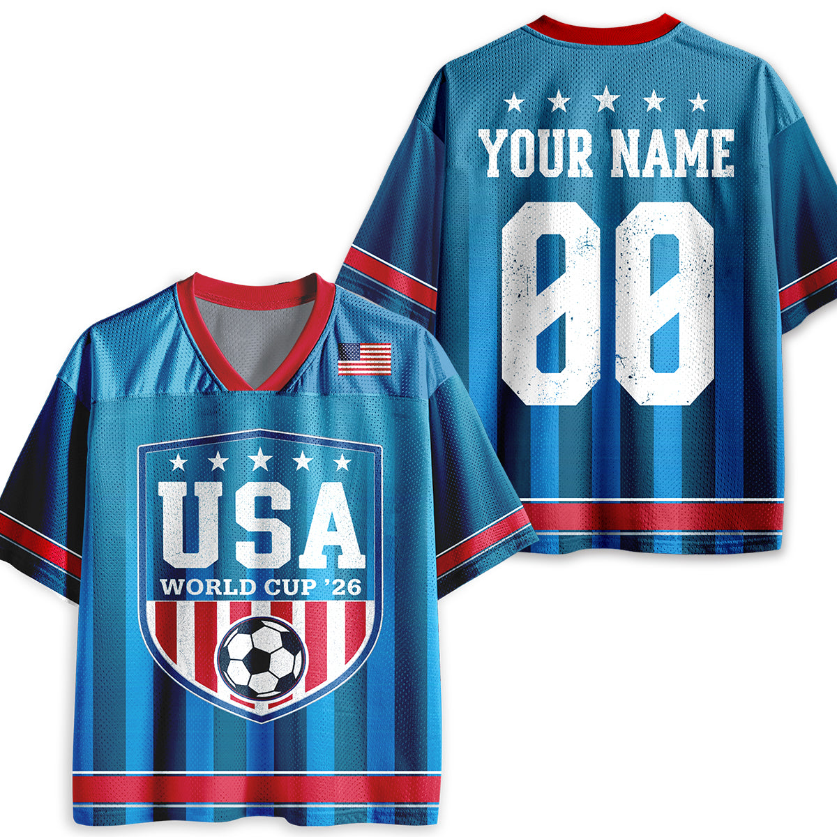 Personalized Name And Number USA Soccer Teacher Mesh Jersey