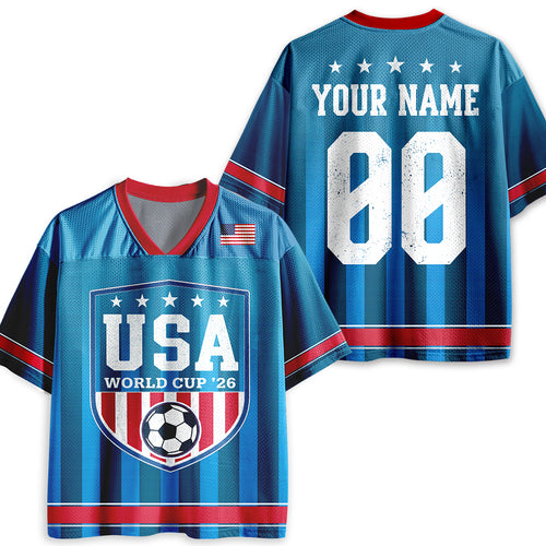 Personalized Name And Number USA Soccer Teacher Mesh Jersey