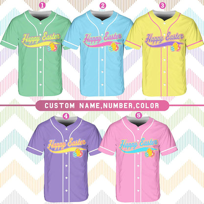 Personalized Easter Cute Bunny Teacher Baseball Jersey
