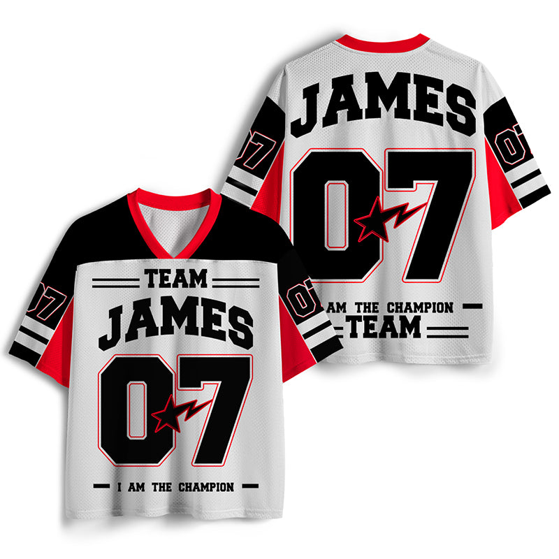 Personalized Name And Number Star Lightning Teacher Mesh Jersey