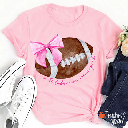 Personalized Sport In October We Wear Pink Teacher T-Shirt
