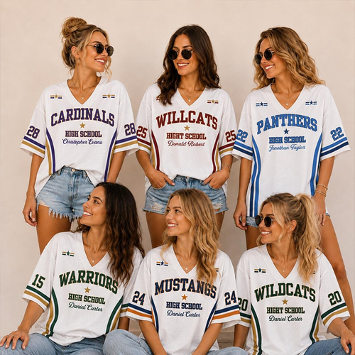 Personalized Grade Mascot School Name And Number Group Matching Teacher Mesh Jersey