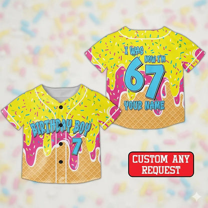 Personalized Meme 67 Six Seven Donut Dripping Birthday Class Baseball Jersey