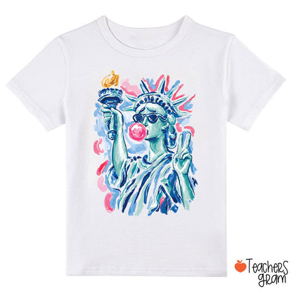 Preppy Statue Of Liberty Blowing Bubble Class T-Shirt