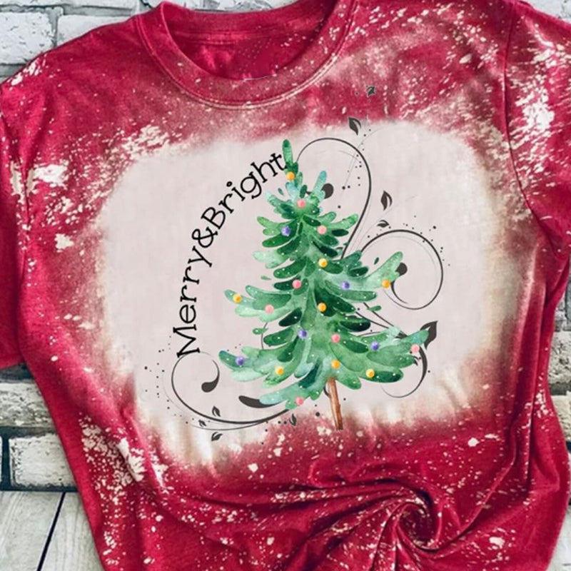 Merry And Bright Christmas Teacher Printed Super Soft T-Shirt
