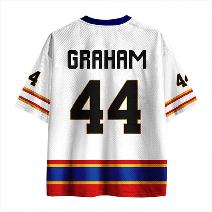Personalized Red Blue And Gold Stripes Teacher Mesh Jersey