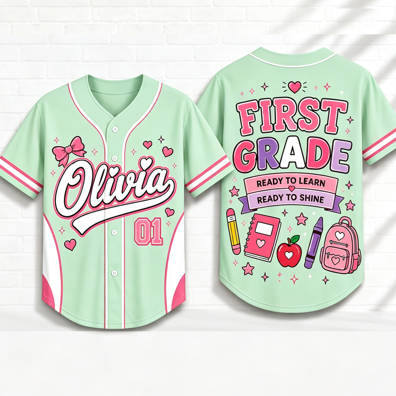Personalized Grade And Name Baseball Jersey