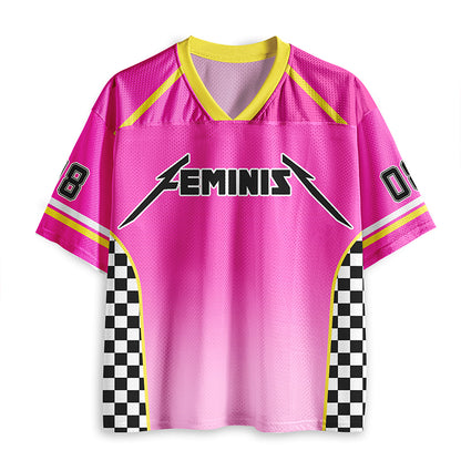 Feminist Checkered Teacher Mesh Jersey