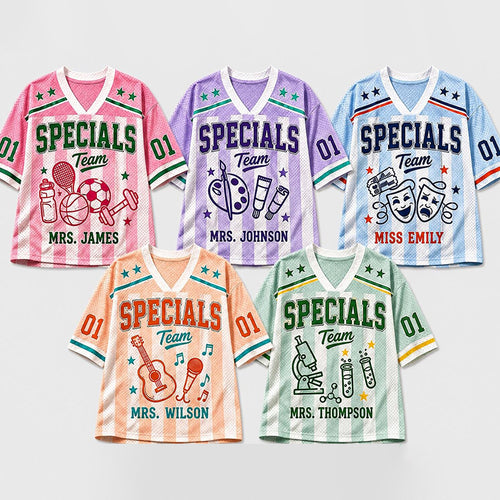 Personalized Name Specials Team Teacher Mesh Jersey