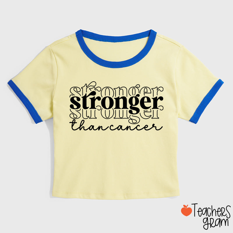 Stronger Than Cancer Teacher Ringer T-Shirt