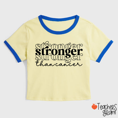 Stronger Than Cancer Teacher Ringer T-Shirt