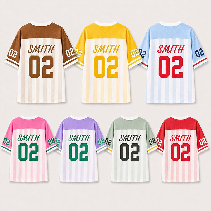 Personalized Grade And Name Preppy Color Block Stripes Pennant First Day Teacher Mesh Jersey