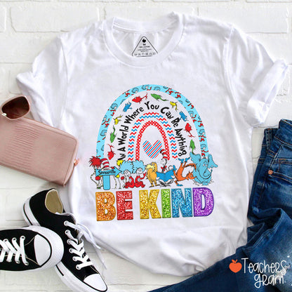 Be Kind Reading Books Teacher T-Shirt