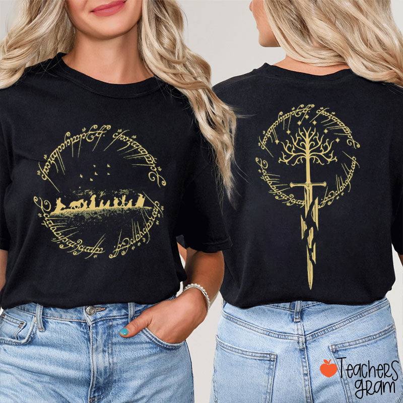 Fantasy Book Teacher Two Sided T-Shirt