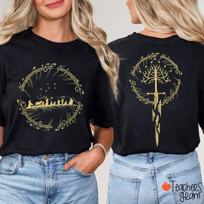 Fantasy Book Teacher Two Sided T-Shirt