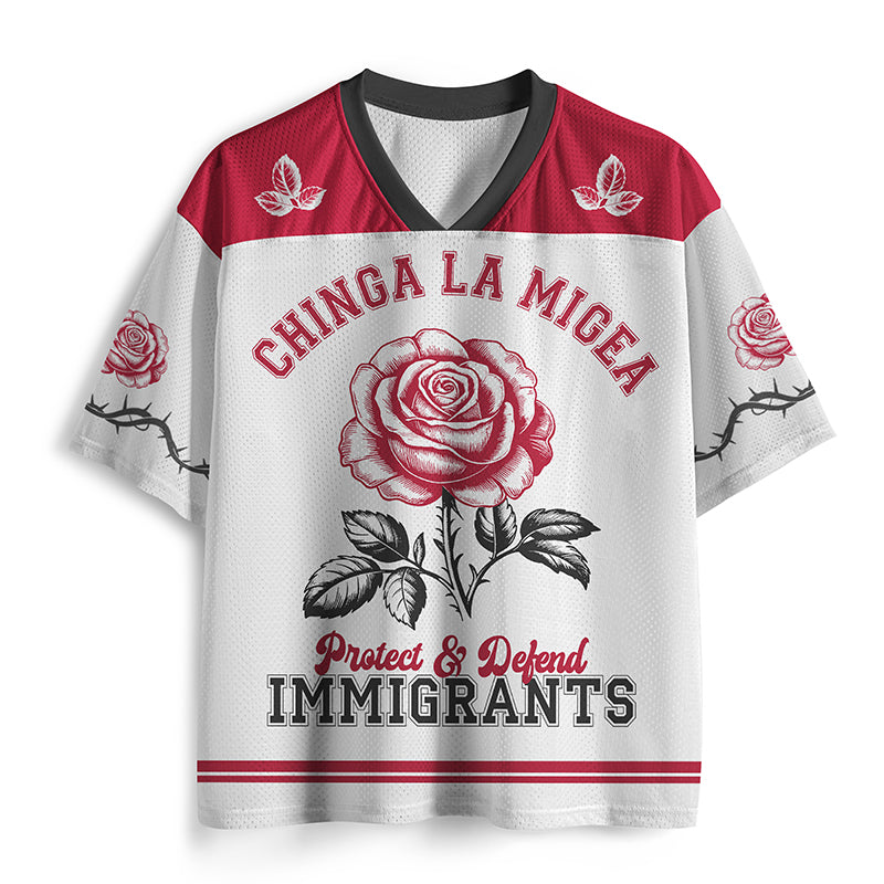 Personalized Chinga La Migea Protect And Defend Immigrants Teacher Mesh Jersey