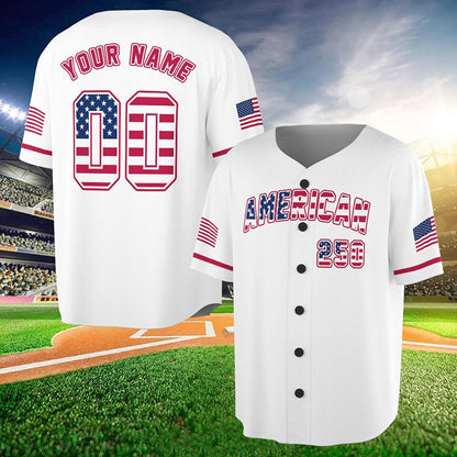Personalized USA 250th Anniversary Teacher Baseball Jersey