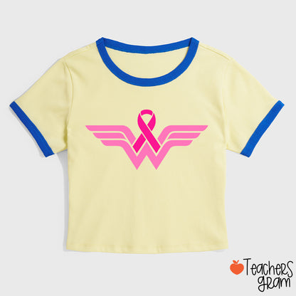 Strong Woman Cancer Fighter Teacher Ringer T-Shirt