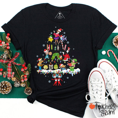 Children's Book Christmas Tree Teacher T-Shirt
