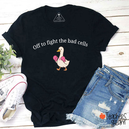 Off To Fight The Bad Cells Silly Goose Teacher T-Shirt