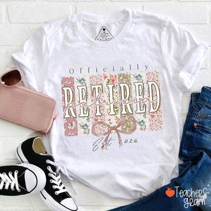 Personalized Officially Retired Teacher T-Shirt