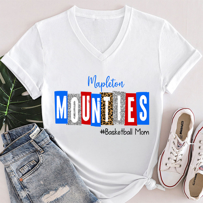 Personalized School Spirit Cheer For You Teacher Female V-Neck T-Shirt