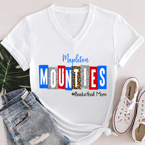 Personalized School Spirit Cheer For You Teacher Female V-Neck T-Shirt