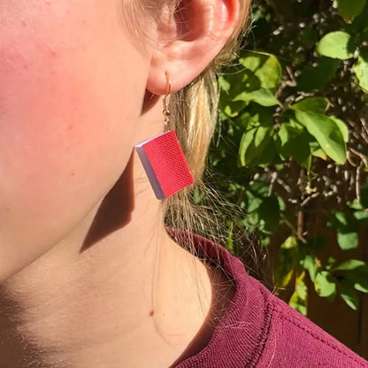 3D Book Teacher Metal Earrings
