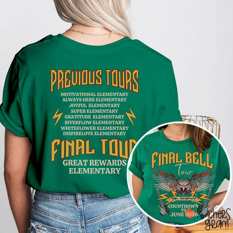 Personalized Funny Retirement Countdown Teacher Two Sided T-Shirt
