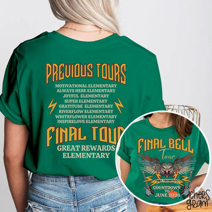 Personalized Funny Retirement Countdown Teacher Two Sided T-Shirt
