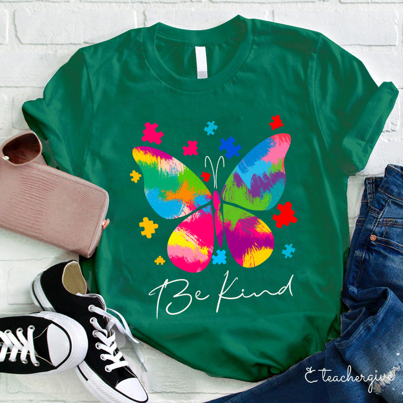 Be Kind Butterfly Teacher T-Shirt