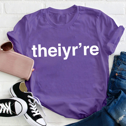 Funny English Teacher Theiyr're Misspelling Teacher T-Shirt
