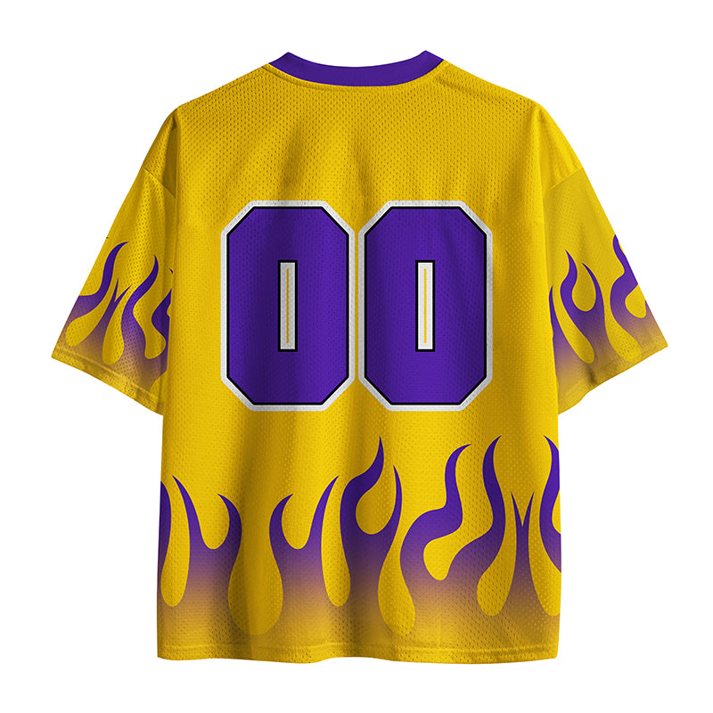 Personalized Mascot Flame Peace Love Teacher Mesh Jersey